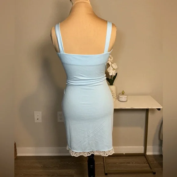 Light Blue Lace Trim Two-Piece Set - Picture 3 of 7